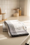 2-Piece Striped and Embroidered Kitchen and Hand Towels, Drying Cloths |   High Absorbency, Fast Drying |   40X60 cm - 4