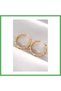 Brass Gold Color Chain Model Hoop Earrings Bezoss