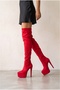 Zev Red Suede Platform Special Design Heeled Women's Shoes - 2