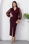 Double-Breasted Collar Glittery Slit Dress 2026-2052 - 6