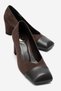 Oscott Brown Suede Leather Women's Thick Heeled Shoes