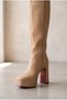 Lunar Nude Skin Platform Design Women's Boots Mid-Heeled Shoes - 3