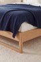 Navy Blue 4 Layer Muslin 100% Cotton Pique - Bedspread - Tv Blanket - 2