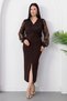 Double-Breasted Collar Glittery Slit Dress 2026-2052 - 6