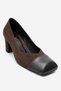 Oscott Brown Suede Leather Women's Thick Heeled Shoes - 6