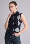 Fitted Shawl Collar Diamond Patterned Sweater H3789Ax26Sp - 3