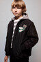 Windproof Detachable Hooded Bomber Black Boy's Coat H0201A8/Bk27