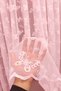 Pink Butterfly Patterned Knitted Tulle Curtain with 1/3 Fold Pleats - Children's Room and Teenager's Room Tulle Curtain - 2