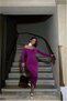 Kayık Long Evening Dress with Draped Boat Neck and Sleeves, Midi Length · Color: Emerald · Size: M BX - 3