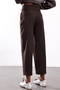 Brown Wide Pleated Fabric Trousers 17953 - 3