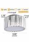 LOOPITYS Modern crystal ceiling light fixture, mini embedded crystal pendant light, height 4.7 - 3