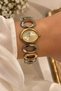 Women's Wristwatch with White Dial Steel and Plated 20X25Mm Japanese Mechanism
