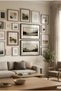 2 Pieces of Pvc Wood-Paneled Horizontal Wooden Painting with Black Wood Frame, Featuring a View of Foggy Pine Forest and Meadow - Home, Business, and Office Decoration Painting - 3