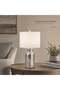 YATAI LIGHTING Table Lamp, 3-Color Silver Table Lamp with Glass Base, Fabric Shade and Iron Frame - 3