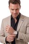 Men's Slim Fit Herringbone Gray Beige Winter Suit - Double Button Sport Stylish 2703329 - 3