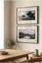 2 Pieces of Pvc Framed Black Wooden Frame Classic Horizontal Wooden Painting with River and Green Trees View - Home, Business and Office Decoration Painting - 5