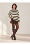 Oversize Soft Textured Crew Neck Striped - 2