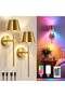 XICEN 2pcs Rechargeable Wall Light, 5200mAh Wireless Wall Sconce with RGB Rechargeable Bulbs