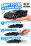 Diecast Hybrid Supercar Metal Model Car with Light and Sound, Black Pull Back Toy Car - 5