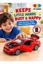 1:32 Scale Diecast Metal Pull-Back Car Toy | Realistic Red Alloy Model Truck with - 2