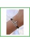Silver Color Zircon Stone Crown Figure Macrame Bracelet Bezoss