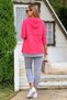 Women's Hooded Hem Detail Two-Thread Fabric Two-Piece Set (Color Options Available) - 2