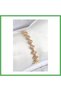 Brass Zircon Stone Pink Clover Baguette Model Gold Color Vip Series Women's Bracelet Bezoss