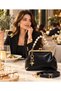 Women's Pearl Handle Shoulder and Hand Bag – Stylish Everyday Bag with Gold Clip, Star Accessories, Adjustable Strap, and Lining - 5