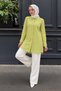 Women's Oversize Long Sleeve Basic Pistachio Green Shirt