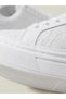 Women's White Lace Patterned Thick Sole Lace-Up Casual Sneaker Shoes - 3