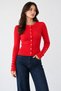 Women's Crew Neck Snap Fastener Knitwear Cardigan