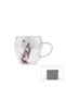Flower Patterned Double Layer Glass with Handle 250 ml Series B1 Pack of 100