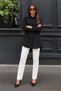 Women's Oversize Long Sleeve Basic Black Shirt - 6