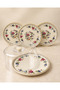 Flowers Bird 8 Piece Cake and Pastry Set with Serving Plate and Jar - 2