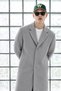 Men's Classic Cashmere Buttoned Premium Gray Coat - 4