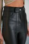 Leather Front Trimmed Inner Velvet Pants - 3