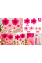 Pink Shades Flower Shaped Fan Set 6 Pieces - 2