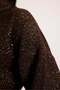 Brown Sequin Detailed Stand Collar Cardigan 5546 - 6