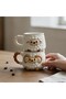 Special for Lovers, Set of 2 Relief Pattern Ceramic Mugs for Your Spouse and You. 2D and 320 ml - 7