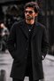 Men's Kaşe Classic Cut Trendy Black Coat