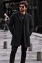 Men's Kaşe Classic Cut Trendy Navy Blue Coat