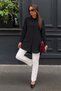Women's Oversize Long Sleeve Basic Black Shirt