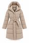New Season Women's Belt Detailed Midi Length Puffer Coat