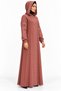 Abaya with Hat and Geometric Embroidery |   Hooded Geometric Embroidered Abaya - 2
