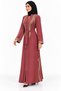 Embroidered Collar and Belt Abaya |   Embroidered Collar Abaya with Belt - 3