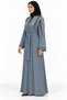 Triangle Embroidery and Belt Abaya |   Triangular Embroidered Abaya with Belt - 3