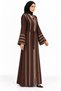 Abaya with Embroidered Lines and Belt |   Striped Embroidered Abaya with Belt - 2