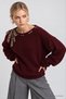 Scarf Detailed Oversize Knitwear Sweater Lkr0001 Bordo - 4