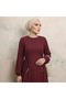 Textured Hijab Dress with Waist Tie - 3