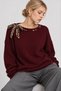 Scarf Detailed Oversize Knitwear Sweater Lkr0001 Bordo - 3